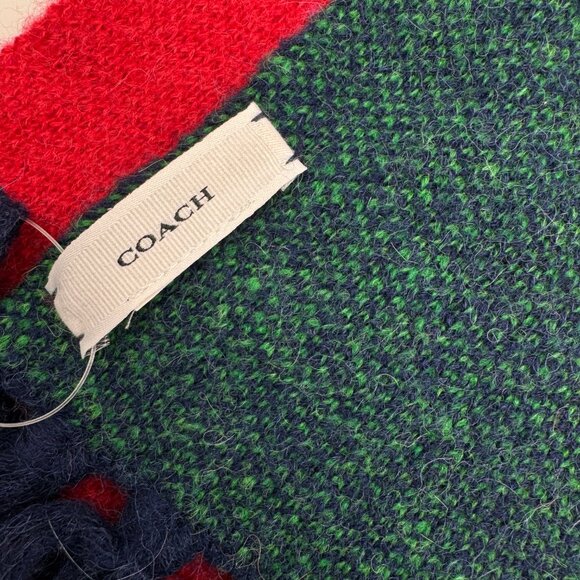 COACH colorblocked wool and alpaca ombre knit long winter scarf -Multicolor - Picture 8 of 9